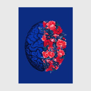 flores cérebro azul