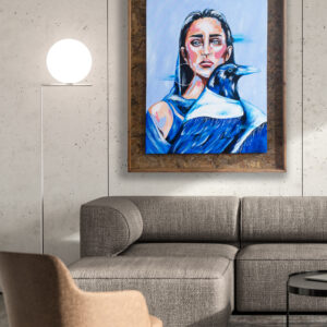 living room with a big artwork of marita
