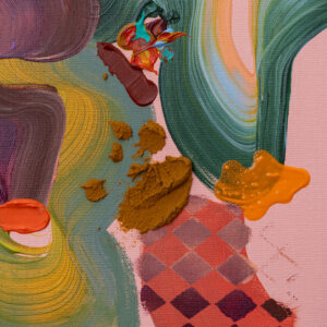 Colorful abstract painting by Sara Atrouni detail.