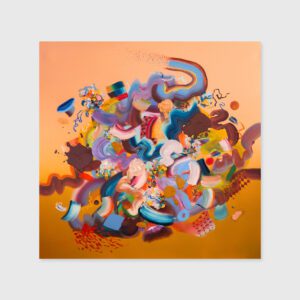 Colourful abstract painting by Sara Atrouni